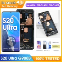 Super AMOLED S20 Ultra Screen Assembly, for Samsung Galaxy S20 Ultra 5G G988 G988U Lcd Display Digital Touch Screen with Frame
