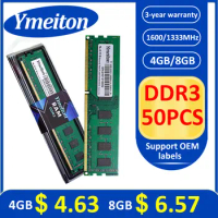 memoriam ddr3 Wholesales 50PCS DDR3 1333MHz 1600MHz 4GB 8GB U-DIMM RAM 240Pin 1.5v PC Ymeiton Desktop Memory