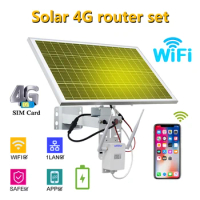 Outdoor 3G/4G SIM card solar router supports WIFI hotspot and LAN port 30W 20AH solar panel battery power generation system