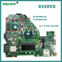 X550VX Mainboard For ASUS X550VX FX50V K550VX X550VXK X550V K550N Laptop Motherboard With i5/i7 CPU 4G/8G-RAM GT940M/GTX950M GPU