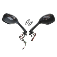 Universal Motorcycles Scooters Rearview Mirror with LED Turn Signals Light Compatible for GSXR600 GSXR750 GSXR1000 K8 K9