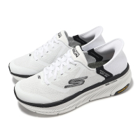 【SKECHERS】慢跑鞋 Max Cushioning Premier 2.0 Slip-Ins 男鞋 白黑 套入式(220526-WBK)