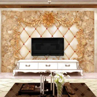 Custom 2021 3D Mural Wallpaper Wall Background European Style Marble 3D Wall Stickers For Bedroom Drop Shopping