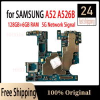 6GB + 128GB 5G for Samsung Galaxy A52 A526B Full Working Motherboard 100% Original Unlocked Mainbaord Android OS Logic Baords