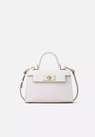 FION Stars Leather Top Handle Bag White Large