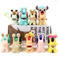 9pcs 8cm One Piece Den Den Mushi Anime Figures Gk Cute Statue PVC Little Action Figurine Collectible Model kid‘s Toys Gifts