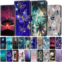 Wallet Flip Case For Redmi Note 13 Pro Plus 12S 12 Turbo 12 Pro 5G Redmi 12C Butterfly Magnetic Leather Phone Back Cover