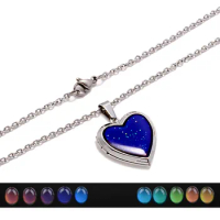 Heart Locket Pendant Mood Necklace Emotion Women Men Lovers Photo Frame Box Choker Necklaces Fashion Love Jewelry