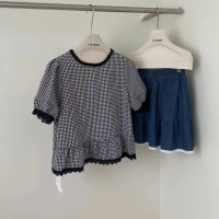 [Hàng New] Áo kiểu Kẻ Caro phối Viền lượn tay bồng Hàng Qc - F18 Studio @Imaybi14.Clothing