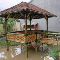 Saung Gajebo Bahan Kokoh dan Kuat Tempat Bersantai Bahan Bambu Ukuran dan Bentuk Bervariasi Harga Pe