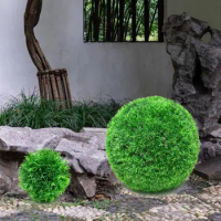Simulated 4 Layers Pine Needles Topiary Ball Artificial Green Plant Ball Garden Outdoor Wedding Party Decor Plastic Grass Ball