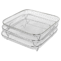 1 Piece Stainless Steel Airfryer Tool Baking Tray Roasting Cooking Rack Air Fryers Three-Tier