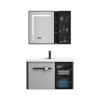 Stainless Steel Bathroom Cabinet With Mirror Sink Toilet CaGood Fast To SG binet Waterproof Toilet Storage Cabinet With Mirror Bathroom Sink New Alumimum Cabinet Combination Integrated Ceramic Smart Mirror Cabi Package