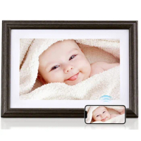 10.1 inch wifi cloud digital photo frame ios Android APP remote digital photo frame wooden digital frame