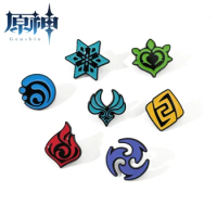 Genshin Impact Account Enamel Pins Element Symbol Game Custom Brooches Backpack Badge Jewelry Accessories For Women Men Gift
