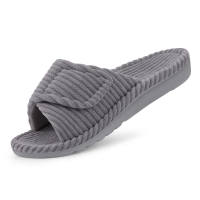 Comwarm Orthopedic House Slippers For Women Adjustable Indoor Slippers Fashion Open Toe Corduroy Bed