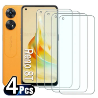 4PCS 9H Tempered Glass For OPPO Reno 8T 7 Z 6 5 8 Pro Plus Find X3 X5 Lite Screen Protector For OPPO A17 A52 A72 A92 A96 A97 A98