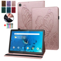 For Lenovo Tab M8 Case TB-8505F TB-8505X Tablet Cover PU Leather Embossed Butterfly Funda For Lenovo Tab M8 HD Case 8 inch + Pen