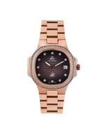 [Pre-Order จัดส่ง 5 วัน] นาฬิกาข้อมือผู้หญิง รุ่น PPC-FA07-RG-BR สี ROSEGOLD / BROWN