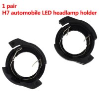 1Pair H7 Automobile Led Headlight Bulb Base Replacement Holder Adapter Retainer Cover
