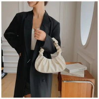 Beg Berlipat Pu, DCLOUD, Ketibaan Baru, Untuk Wanita, Beg Bahu dan Ketiak, Warna Pastel Luaran, Beg 