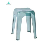 KURSI BASO BENING OLYMPLAST TRANSPARANT CRYSTAL STOOL - KURSI CAFE UNIK - Bangku Bakso BIRU