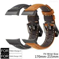 YOOSIDE for Fitbit Charge 3 Genuine Leather Band Strap Bracelet Wristband with Metal Clasp for Fitbit Charge 3 /Charge 3 SE