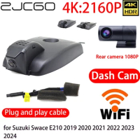 ZJCGO 4K DVR Dash Cam Wifi Front Rear Camera 24h Monitor for Suzuki Swace E210 2019 2020 2021 2022 2023 2024