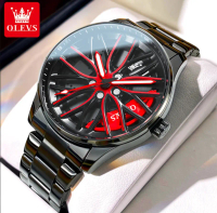 (HARGA ASAL JGN GRAB) OLEVS Jam Tangan Lelaki Original Waterproof Quartz Stainless Steel Hollow Rota