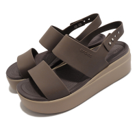 Crocs 涼鞋 Brooklyn Strappy Low Wedge 女鞋 摩卡 細帶 中跟 厚底 休閒 2064532ZL