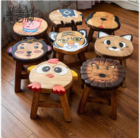 泰國兒童椅實木小凳子可愛卡通動物板凳家用創意木頭矮凳寶寶木凳
