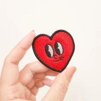 Heart Patch Bordir Aksesoris Emblem Iron On Retro Heart