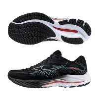 MIZUNO 美津濃 慢跑鞋 男鞋 運動鞋 緩震 一般型 超寬楦 WAVE RIDER 27 黑 J1GC230452