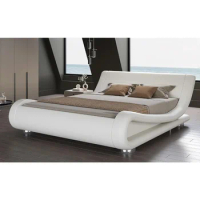 Queen Bed Frame Twin White No Box Spring Needed &amp; Easy Assembly Bed Bases and Frames Luxury Bedroom Set Furniture Home Bedframe