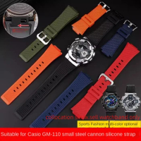 For Casio G-SHOCK GM-110GB GM110 GA110 Red Blue Color Blocking Orange Resin Watch Strap Silicone Small Steel Cannon watchband