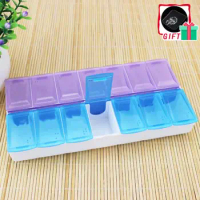 Weekly Portable Travel Pill Cases Box 7 Days Organizer 14 Grids Pills Container Storage Tablets Drug Vitamins Medicine Fish Oils