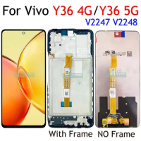6.64 Inch Black For Vivo Y36 4G V2247 Vivo Y36 5G V2248 LCD Display Touch Screen Digitizer Assembly Replace / With Frame