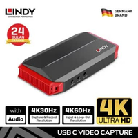 LINDY Video Capture Card USB Type C - HDMI 4K With Audio & Microphone Lindy Live Stream Record Devic