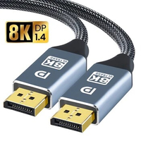8K DisplayPort 1.4 Cable DP Extension Cord Hight Speed 4K@144hz Video Cables Male to Male DP 1.4 Connector UHBR 10 Display Port