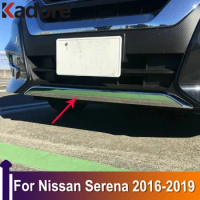 For Nissan Serena 2016 2017 2018 2019 Chrome Front Lower Bumper Grille Bottom Cover Protector Strip Trim Car Styling