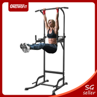 2025 Brand Authenticity   OneTwoFit Adjustable Pull Up Bar Station Multi-Function Dip Station Power 