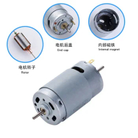 390 DC Motor 9 Teeth 12V 22000RPM High Speed Large Torque Electric Drill Mini Motor for Air Pump / DIY Toys / Small Appliances