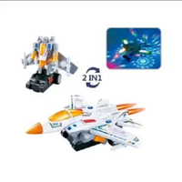 Mainan anak pesawat jet deformasi bump and go otomatis berubah robot keren murah harga satuan perpcs