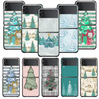 Phone Case For Samsung Galaxy Z Flip 5 Z Flip 4 Z Flip3 5G Shell for Galaxy Z Flip Hard Cover Merry Christmas Tree Design Girl