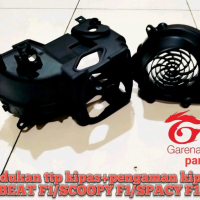 cover dudukan mesin atas bawah + pengamqn kipas beat f1,scoopy f1spasy f1 stater kasar 1 set  high q