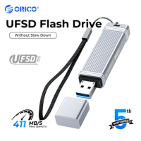 ORICO UFSD Metal Flash USB 3.0 Flash Drive 411MB/S 512GB 256GB 128GB 64GB USB Stick Type C Pendrives Memory Stick U Disk
