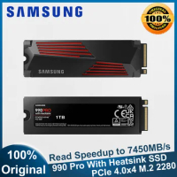 Original SAMSUNG 990Pro SSD Internal With Heatsink 1TB 2TB PCIe 4.0x4 M.2 2280 NVME Hard Drive Disk Solid State for PC Laptop