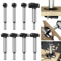 1Pc 16mm-160mm Forstner Woodworking Tools Hole Saw Hinge Boring Drill Bits Round Shank Tungsten Steel Cutter Self Centering Hole