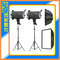 GODOX 神牛 LA150BI LED補光燈+280cm燈架 兩組+QR-P60T+網格+SB-US6090柔光罩 大師組