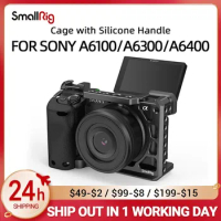 SmallRig DSLR sony a6400 Camera Cage rig with Silicone Handgrip Handle &amp; Cold Shoe for Sony A6100/A6300/A6400 Camera 3164